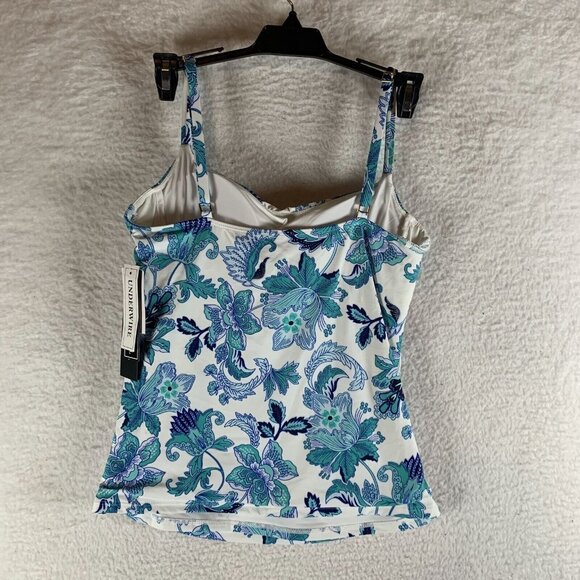 La Blanca Lingerie Strap Underwire Tankini Top Women's 6 Santorini Sun Ruched‎ - Picture 2 of 6